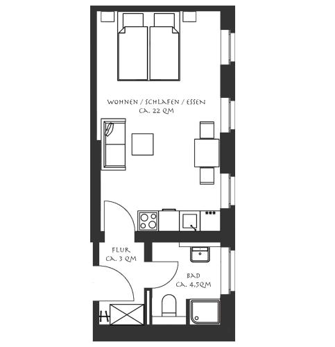 a floor plan of a house at FeWo 2 Markranstädt in Markranstädt