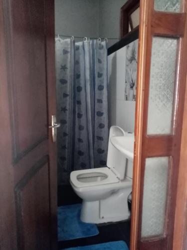 a bathroom with a toilet and a sink at Il Villino haputale in Haputale