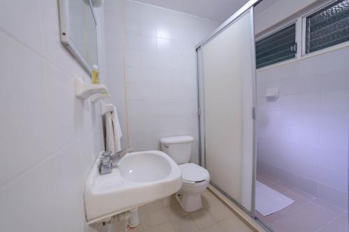 Koupelna v ubytování Hotel Plaza