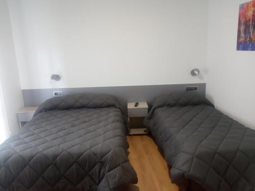 1 dormitorio con 2 camas en una habitación en Hostal Outarelo, en Ourense