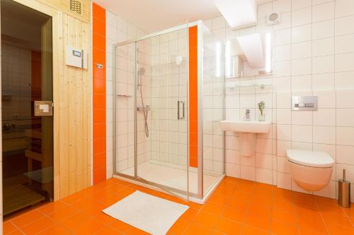 Koupelna v ubytování Vinný apartmán Rakovník