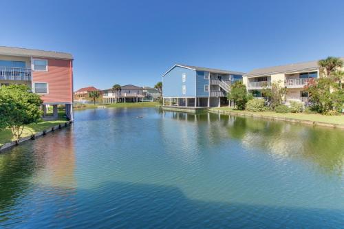 a river in a city with houses and condos at Villas on the Gulf in Gulf Breeze