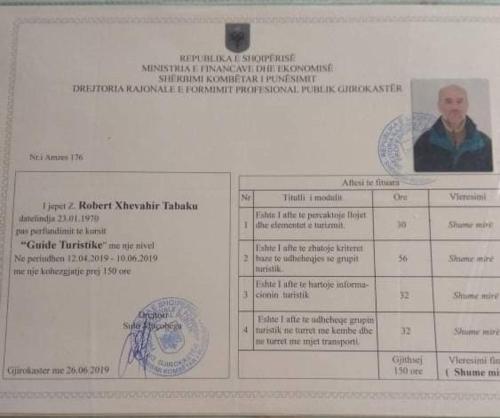 Certificat, premi, rètol o un altre document de Albturist Ecocamping Përmet & Outdoor Sports Center