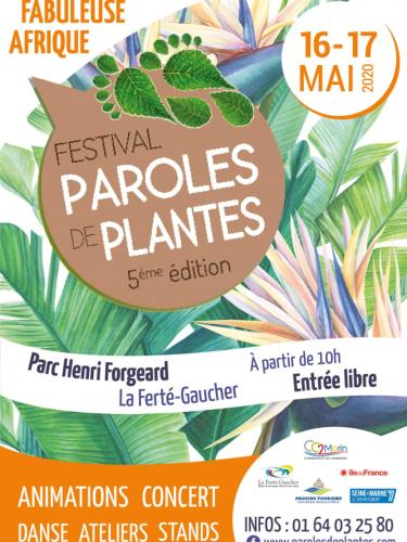 Un folleto para un festival de desfiles de plantas en Chambre du Toucan, en Misy-sur-Yonne