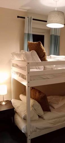 a couple of bunk beds in a room at Balmaha Lodges and Apartments in Balmaha
