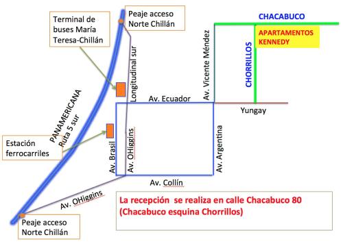 a block diagram of a map of the chinese mainland at Cabañas Lemupewen Chillán 1 in Chillán
