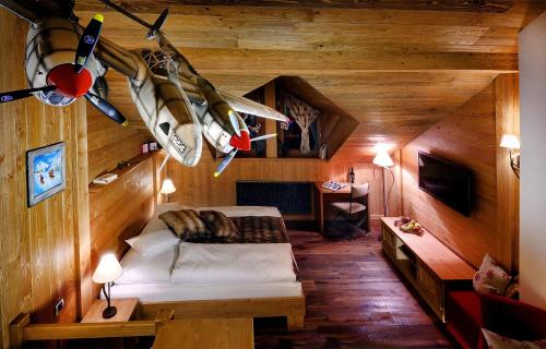 En eller flere senge i et værelse på Panoramic Mountain Residence
