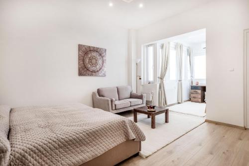 Posteľ alebo postele v izbe v ubytovaní Viktoria design studio apartment