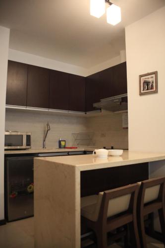 Een keuken of kitchenette bij Gaia Apart Hotel