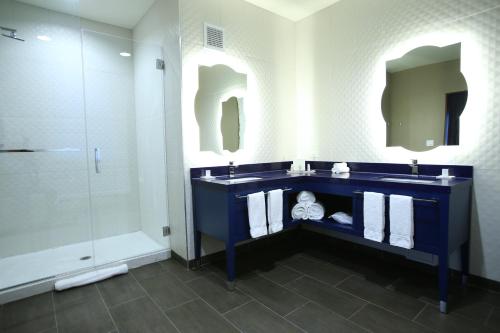 Ett badrum på Hotel Indigo Naperville Riverwalk, an IHG Hotel