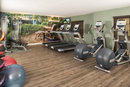 a gym with treadmills and elliptical machines at Hotel Indigo Atlanta Vinings, an IHG Hotel in Atlanta