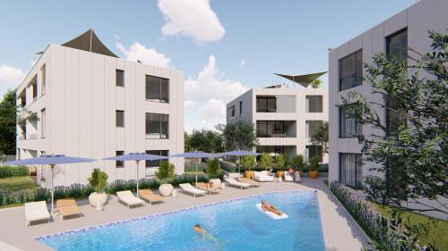 Swimming pool sa o malapit sa The Blueview Appartements Novigrad
