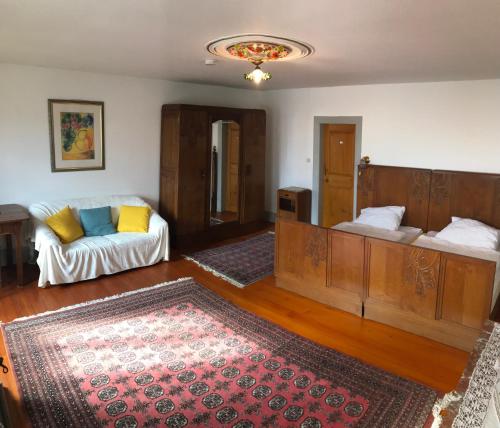 Petersbach的住宿－Maison Zielinger，带沙发和地毯的客厅