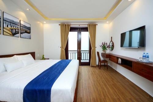 Ένα ή περισσότερα κρεβάτια σε δωμάτιο στο Sol Villa