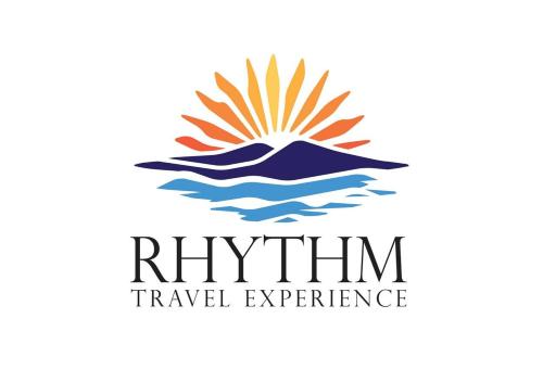 a logo for a travel agency with a sun in the water at Rhythm Floating Accom - Split in Split