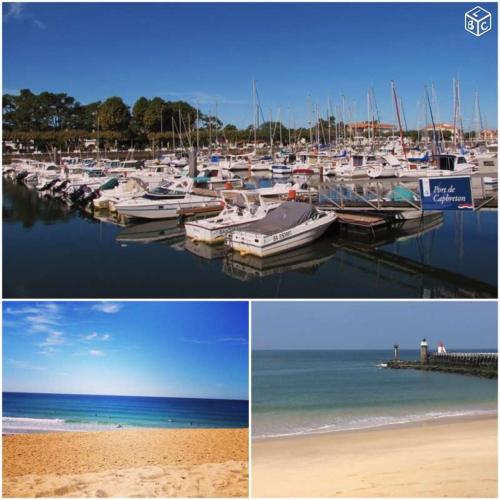 a group of boats docked at a marina at Studio Cap Sud Capbreton proche plage in Capbreton