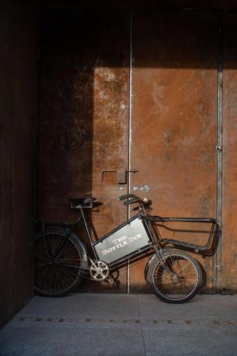 a bike parked in front of a wall at The Mayson in Dublin