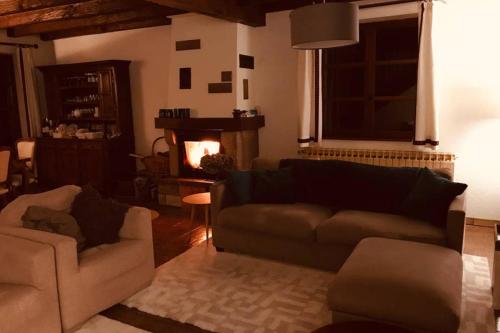 Ruang duduk di Lullaby House - Large, full comfort 5 star chalet house in the Vosges