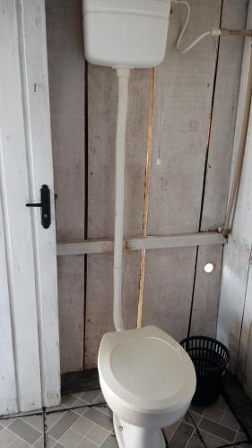 a bathroom with a white toilet in a room at HOSTEL MAIANDEUA in Algodoal