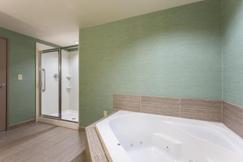 a large bathroom with a tub and a shower at Holiday Inn Texarkana Arkansas Convention Center by IHG in Texarkana