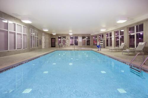 een groot zwembad met blauw water in een gebouw bij Holiday Inn Express & Suites Amarillo, an IHG Hotel in Amarillo