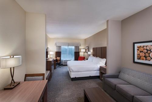 Tempat tidur dalam kamar di Holiday Inn Express & Suites Austin NW - Four Points, an IHG Hotel