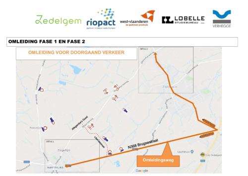a screenshot of a map of the kedgew report at B&B Allegambe's Goed in Zedelgem