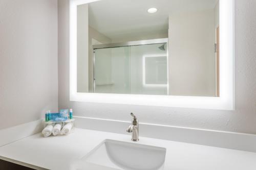a bathroom sink with a mirror and a white sink at Holiday Inn Express & Suites Bremen GA by IHG in Bremen