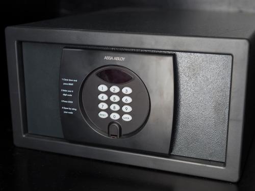 a microwave oven with a control panel on it at Suites Arboleda 215 in Mexico City