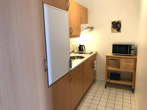 Η κουζίνα ή μικρή κουζίνα στο Steiner Strandappartements Appartement 302 Seeseite
