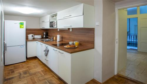 Kuchyň nebo kuchyňský kout v ubytování Michalska Apartment