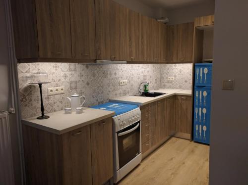 A kitchen or kitchenette at Cozy apartment ideally located city center and Megaron Moussikis metro station