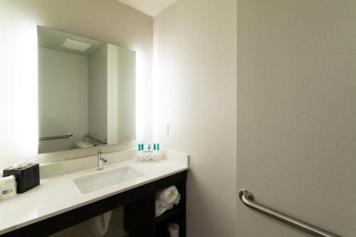 a bathroom with a sink and a mirror at Holiday Inn Express & Suites Lincoln I - 80 by IHG in Lincoln