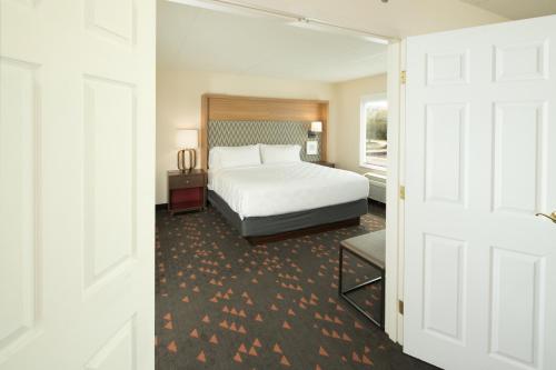a hotel room with a bed and a window at Holiday Inn Hotel & Suites Ann Arbor University of Michigan Area by IHG in Ann Arbor