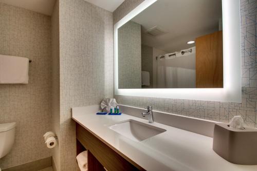 a bathroom with a sink and a mirror at Holiday Inn Express Hotel & Suites Jacksonville North-Fernandina by IHG in Yulee