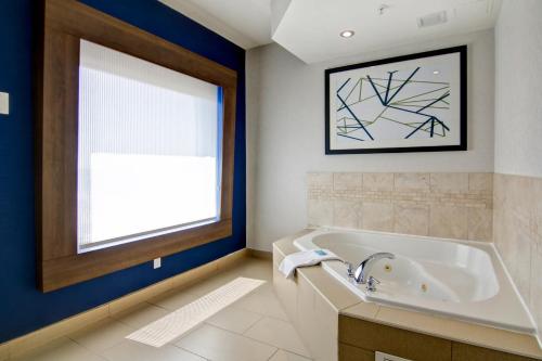 Ett badrum på Holiday Inn Express Hotel & Suites Toronto - Markham, an IHG Hotel
