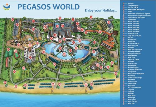 a map of the pegasos world resort at AQI Pegasos World in Side