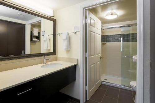 a bathroom with a sink and a shower at Staybridge Suites-Philadelphia/Mount Laurel by IHG in Mount Laurel