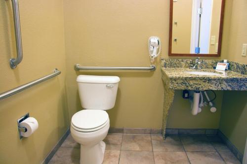 a bathroom with a toilet and a sink at Candlewood Suites Champaign-Urbana University Area by IHG in Champaign