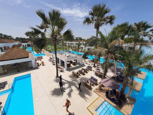 an overhead view of the pool at a resort at Kalimba Beach Resort in Kotu