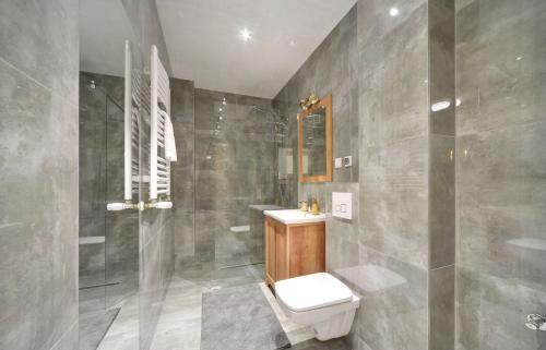 シュクラルスカ・ポレンバにあるApart-Invest Comfort Lineのバスルーム(トイレ、シャワー付)