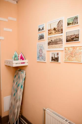 a childs room with pictures on the wall at Apartments at Kontorska 10 in Kharkiv