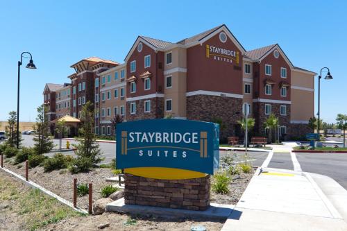 a sign in front of a building at Staybridge Suites Rocklin - Roseville Area by IHG in Rocklin