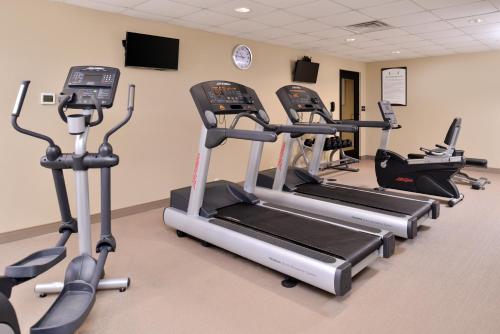 a row of tread machines in a gym at Staybridge Suites Rochester by IHG in Rochester