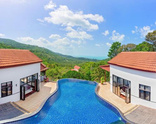 an image of a swimming pool in a villa at 3 Bedroom Beautiful and Private Sunset Sea Views Villa Mango SDV153-By Samui Dream Villas in Bophut 