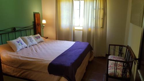 a bedroom with a bed and a window at Posada del Santo Green & Rest - Cabañas in Salta