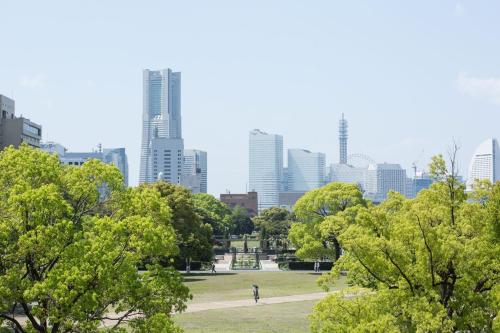 Γενική άποψη της πόλης Γιοκοχάμα ή θέα της πόλης από  αυτό το ξενοδοχείο