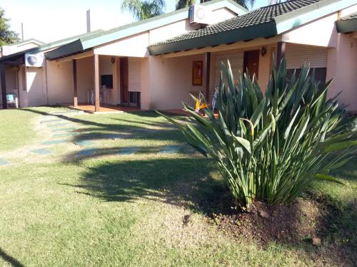 a house with a plant in the front yard at Arapey Oasis Termal Hotel in Termas del Arapey