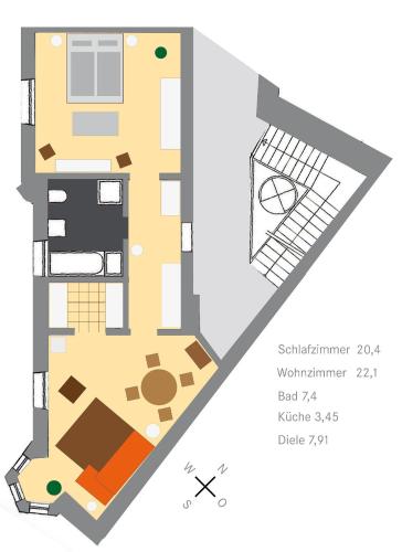 Grundriss der Unterkunft Fewo Isarblick Bad Tölz