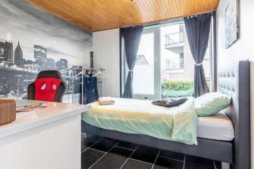 Postel nebo postele na pokoji v ubytování Homestay Gent-Merelbeke self check-in service